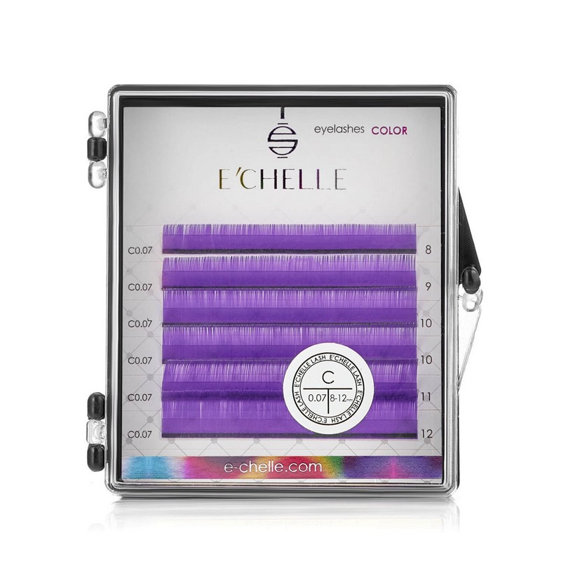 Цветные ресницы E'CHELLE VIOLET C / 0.07 (микс) 6 линий