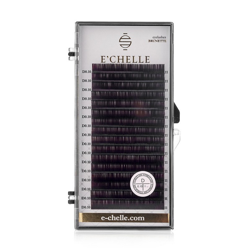 Коричневые ресницы E'CHELLE BRUNETTE L / 0.10 (микс) 16 линий